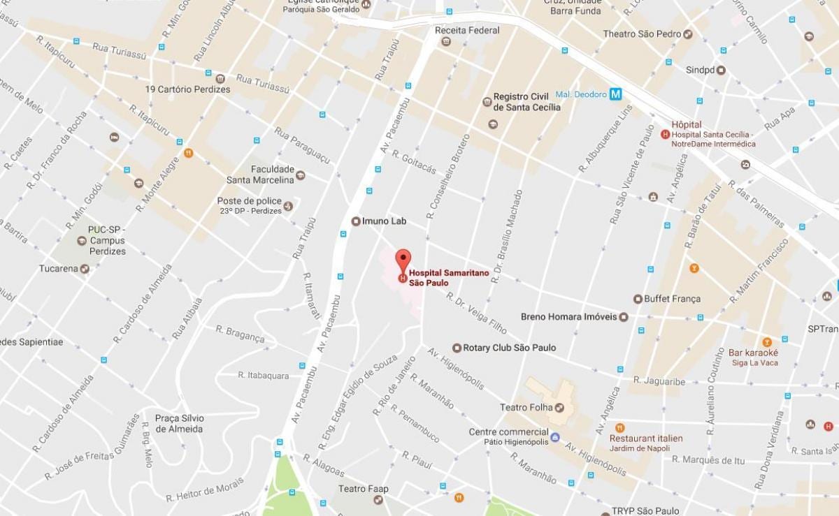 Болница в Сао Пауло картата