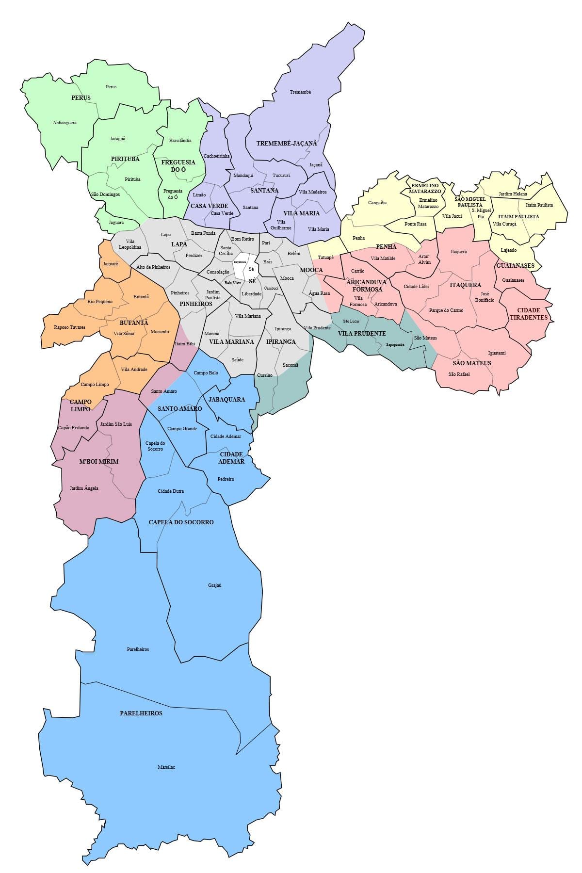 Окръг Сан Пауло картата