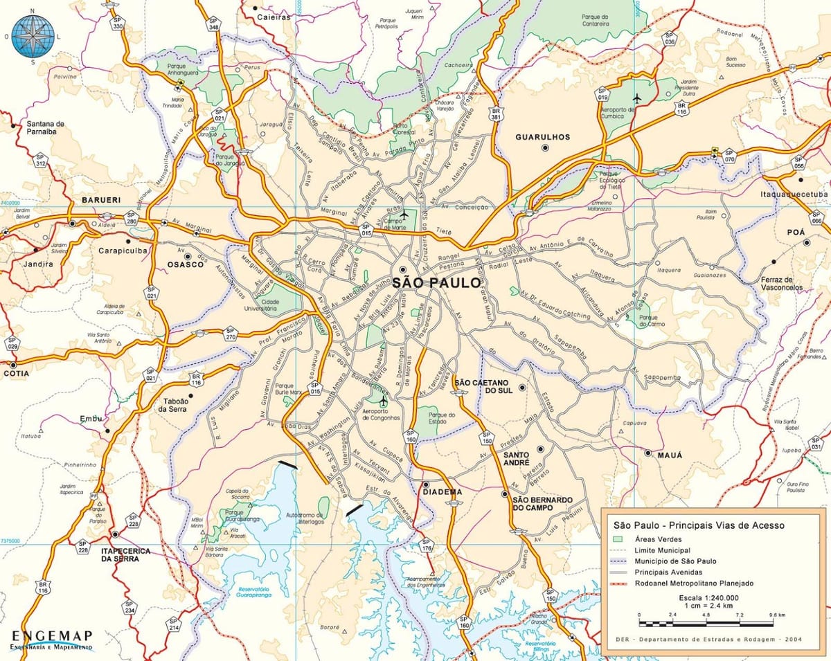 картата на Сао Пауло