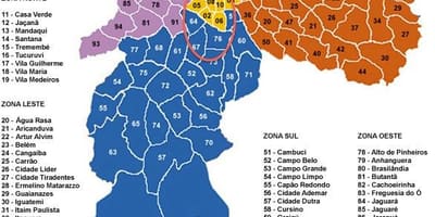 Квартали Сан Пауло картата